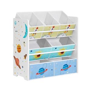 Raft depozitare copii ANET cu cutii textile albastru/alb imagine