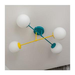 Lustru aplicat MOON, 4xE27/15W/230V, turcoaz/galben imagine