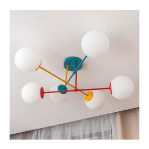 Lustră aplicată MOON, 6x E27/15W/230V, turcoaz/galben/roșu imagine