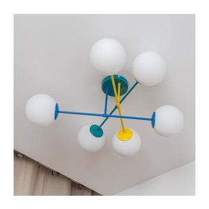 Lustră de tavan MOON, 6 x E27, 15 W, 230 V, turcoaz/galben/albastru imagine