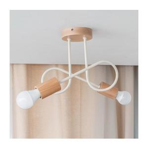 Lustru aplicat OXFORD 2xE27/15W/230V lemn de pin/crem imagine