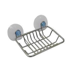 Săpunieră de perete din sârmă cu ventuze 8, 6x12 cm, crom lucios imagine