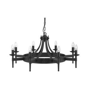 Searchlight 2428-8BK - Candelabru cu lanț CARTWHEEL 8xE14/60W/230V, negru imagine