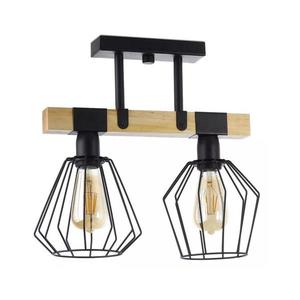 Lustră aplicată CAMEROON 2xE27/60W/230V neagră/lemn imagine