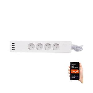 Prelungitor 1, 8 m cu întrerupător + 4xUSB/Wi-Fi Tuya SCHUKO imagine