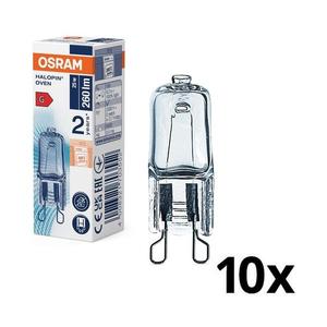Set de 10 becuri halogen pentru cuptor HALOPIN G9, 25 W, 230 V, 2700 K - Osram imagine