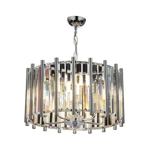 Candelabru cu lanț CRYSTALLINE, 6xE14/40W/230V, crom lucios imagine