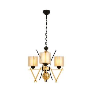 Lustră suspendată cu lanț VARANA 3xE27/40W/230V negru/auriu imagine