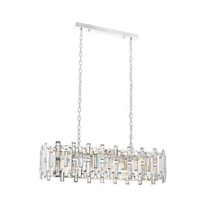 Candelabru suspendat pe lanț CRYSTALLINE 13xE14/40W/230V, crom lucios imagine