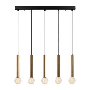 Lustră suspendată pe cablu TEMPO, 5 x E27, 40 W, 230 V, aurie imagine