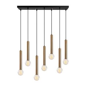 Candelabru suspendat cu cablu TEMPO 7xE27/40W/230V, auriu imagine