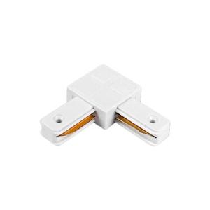 Conector L pentru corpuri de iluminat, pentru șină monofazată, alb imagine