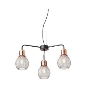 Redo 01-1579 - Candelabru suspendat pe cablu EDISON 3xE27/42W/230V, diametru 53 cm, negru/cupru imagine