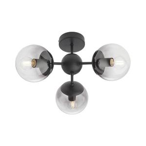 Redo SEMIA 01-2176 - Lustru cu tijă, 3xE14/28W/230V, negru/fumuriu imagine