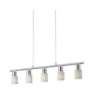 Redo VERTIGO 04-509 – lustră suspendată pe cablu, 5 x E14, max. 28 W, 230 V, crom lucios/alb imagine