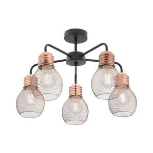 Redo 01-1577 - Candelabru cu tijă EDISON 5xE27/42W/230V, Ø 53 cm, negru/cupru imagine