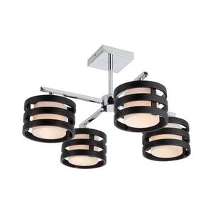 Redo 01-627 - Lustră cu tijă KIM, 4 x E14, 28 W, 230 V, crom lucios/negru imagine