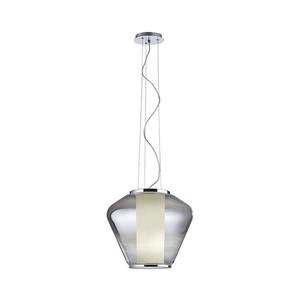 Redo 01-1139 - Lampă suspendată pe cablu FUSION 1xE27/42W/230V, Ø 30 cm, crom lucios/fumuriu imagine