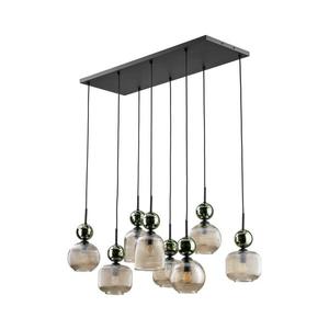 Candelabru pe cablu SOPHIA 8xE14/10W/230V negru/verde/bej fumuriu imagine