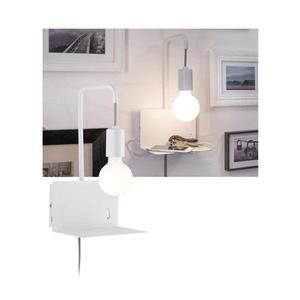 Paulmann 79812 - Lampă de perete CALVANI cu poliță și port USB, 1xE27/40W, 230V, albă imagine