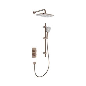 KFA Armatura 5759-301-34 - Set de duș MALAGA cu baterie termostatică încastrată, finisaj aur roz imagine