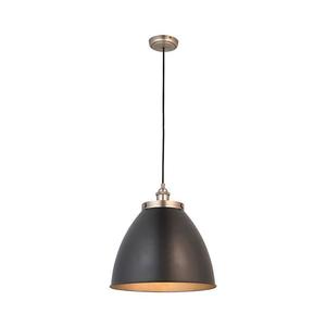 Endon 98749 - Pendul cu cablu FRANKLIN, 1xE27/10W/230V, negru/alamă imagine