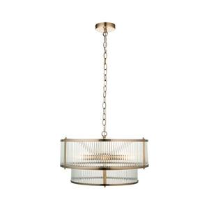 Endon 110944 - Candelabru suspendat cu lanț RIDGETON 5xE14/6W/230V alamă imagine