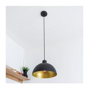 Lustră pe cablu VESPER, 1x E27/15W/230 V, Ø 30 cm, negru/auriu imagine