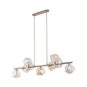 Lustră suspendată pe cablu LAVA, 9x G9, 8W, 230V, bej/fumuriu bej imagine