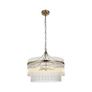 Endon 99166 - Candelabru MARIETTA cu lanț, 5xE14/7W/230V, alamă/sticlă clară imagine