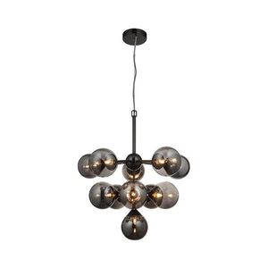 Endon 101147 - Lustră suspendată pe cablu OSCAR, 11 x G9, 18W, 230V, negru/fumuriu imagine