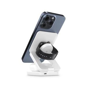 Aligator AMS09WT - Stație de încărcare wireless MagSafe 3-în-1, 15W, albă imagine