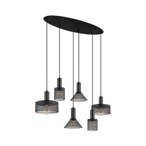 Globo 15648-6H - Lustră suspendată pe cablu JEDD, 6xE27/60W/230V, negru imagine