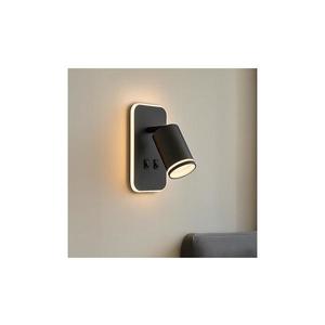 Aplica spot LED de perete PIPE, 1x GU10 (10W/230V) + LED integrat 6W, negru imagine