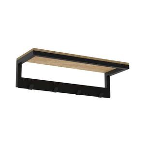 Suport de prosoape de perete cu raft 10x40 cm negru imagine