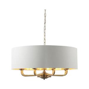 Endon 98938 - Candelabru pe lanț HIGHCLERE, 8xE14/40W/230V, Ø 70 cm, alb/alamă imagine