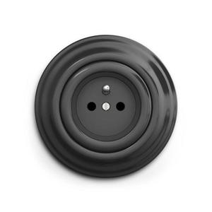 lap - Priză retro de perete cu ramă, 230 V, antracit imagine