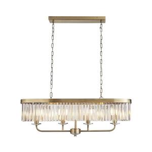 Endon 110539 - Candelabru cu lanț CHESTERFIELD, 4xE14/6W/230V, alamă imagine