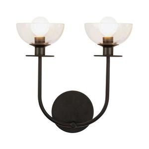 Alora Mood ALM-SYLVIA-2WB-BK-CL - Aplica de perete SYLVIA 2xE14/40W/230V, neagră imagine