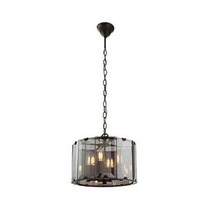 Endon 61281 - Candelabru suspendat pe lanț CLOONEY 4xE14/40W/230V negru/fumuriu imagine