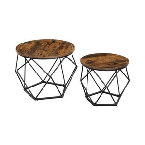 Set de 2 mese de cafea TALIA, maro/negru imagine