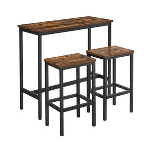 Set masă de bar + 2 scaune de bar BARTIS, maro/negru imagine