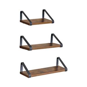 Set de 3 rafturi de perete SHELFY SHELFY maro/negru imagine