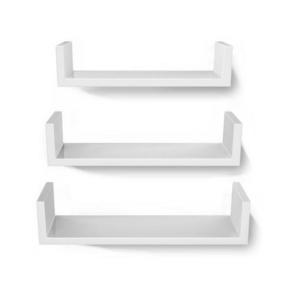 Set de 3 polițe de perete SHELFY, albe imagine