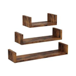 Set de 3 rafturi de perete SHELFY, maro imagine
