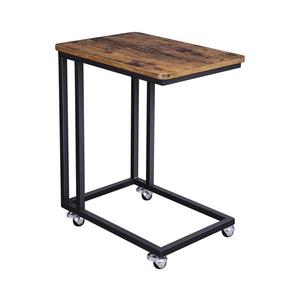 Măsuță laterală mobilă ELDUR, maro/neagră imagine