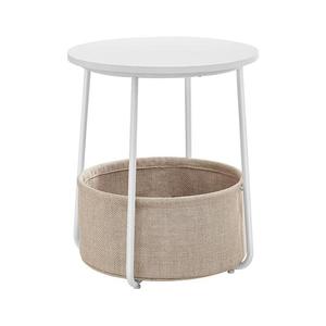 Măsuță laterală NOIRA albă/maro deschis imagine