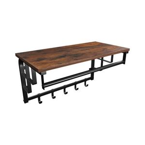 Cuier de perete cu poliță NATE, maro/negru imagine