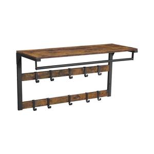 Cuier de perete cu poliță NATE, maro/negru imagine