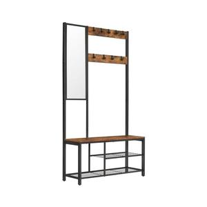 Cuier stativ cu oglindă NAVOR, maro/negru imagine